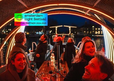 Amsterdam: Light Festival Open Boat with Unlimited Drinks