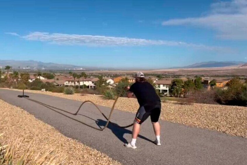 Outdoor Obstacle Course with Scenic Vegas Skyline in Henderson