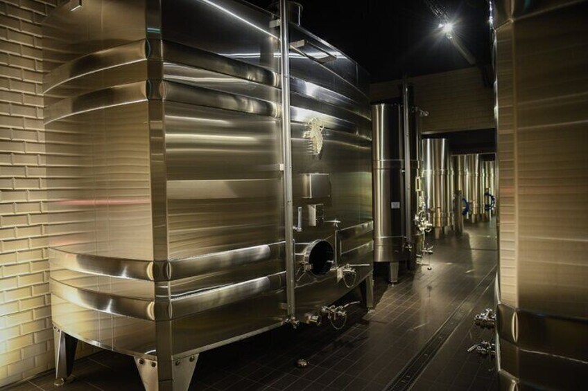 small model of stainless steel tanks from the cooperative