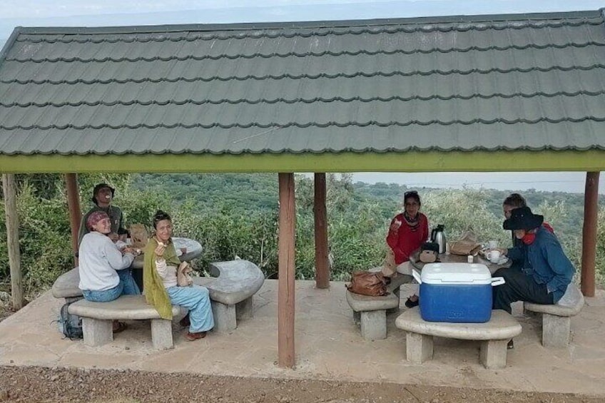 Picnic breakfast at lake Nakuru national park. 