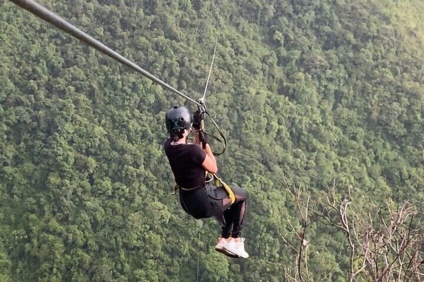 Majestic Waterfall and Zip-Lining with Stunning Views