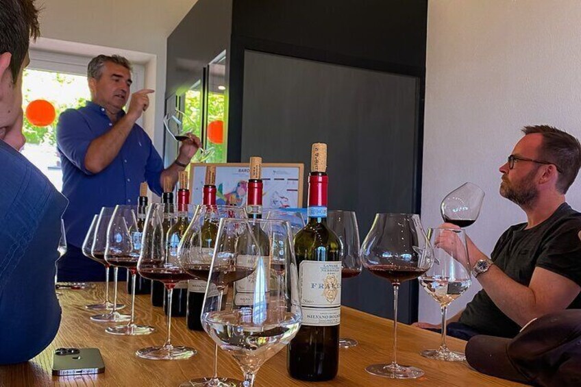 Silvano Bolmida sharing his winemaking secrets