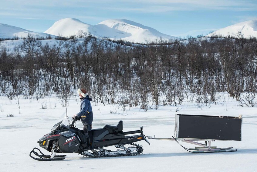 Picture 1 for Activity Abisko: Snowmobile Sled Expedition with Snack and Hot Drink