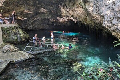 Dudu Lagoon Tour to Cenote, Creek, Cave & Beach with Meal