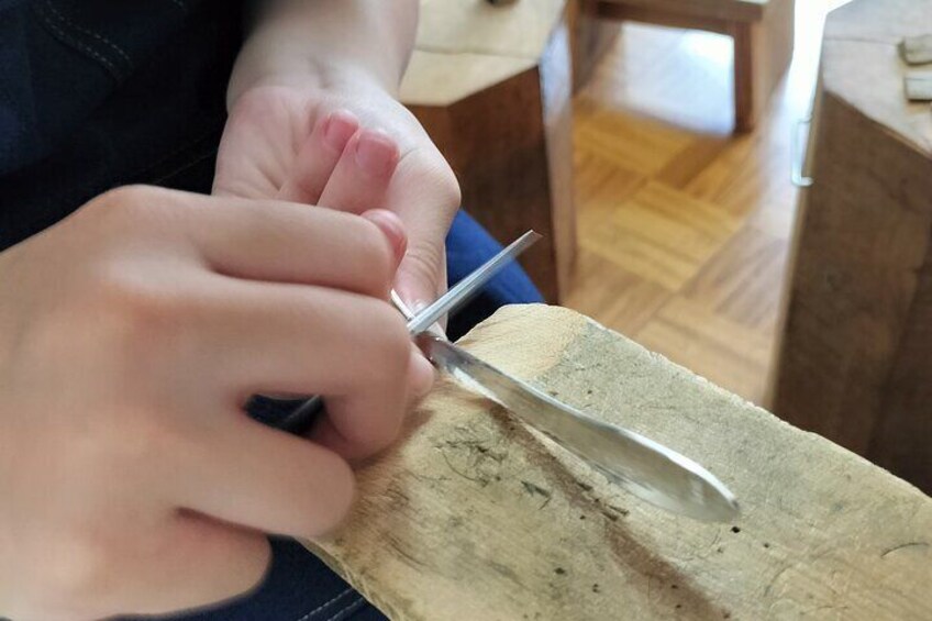 Pure Silver Spoon Making Workshop in Kyoto