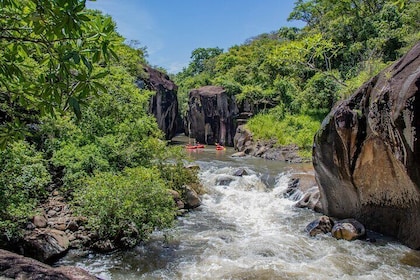 Private Tour Packraft La Leona Waterfall Volcanic Mud Hot Springs