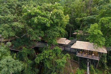 Kuang Si Waterfall, Tree Top Cafe, Ziplining and Lunch