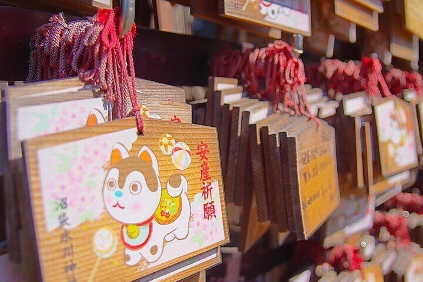 Hikawa Shrine Blessing and Ema Prayer Experience in Nakano