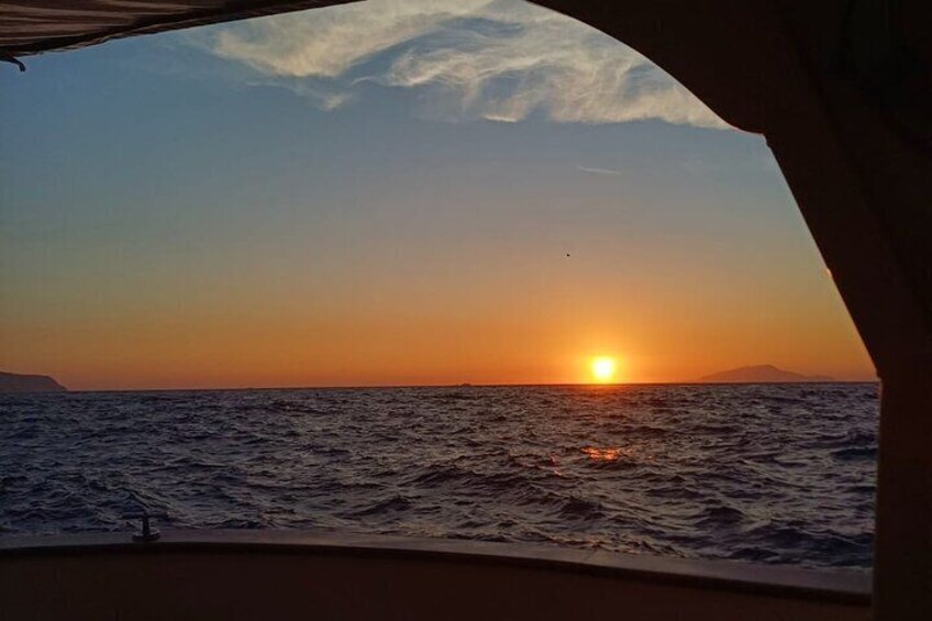 sunset from the boat