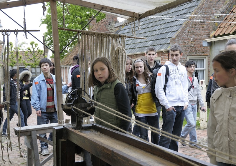 Children viewing the Outdoor Museum at Zuiderzeemuseum