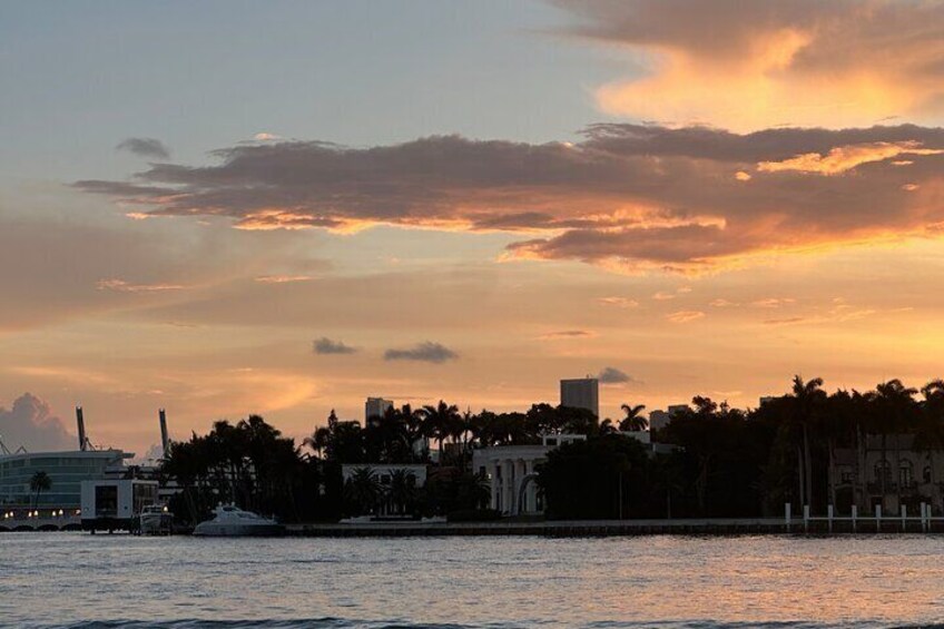 Miami Sunset Skyline City Lights Cocktail Cruise and a Drink