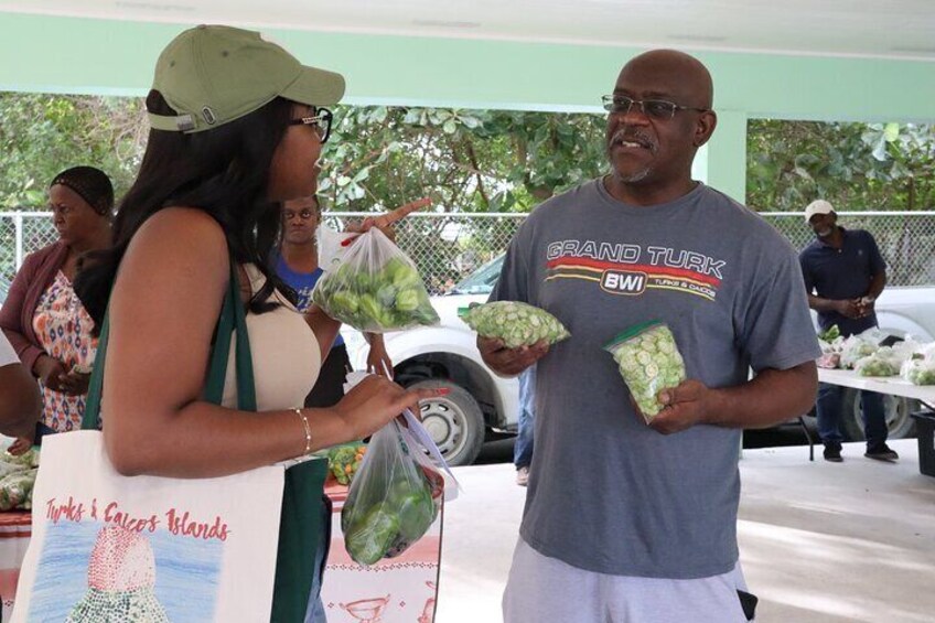 Collecting items from our local farmers market.