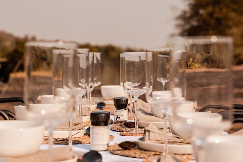 Breakfast table set up