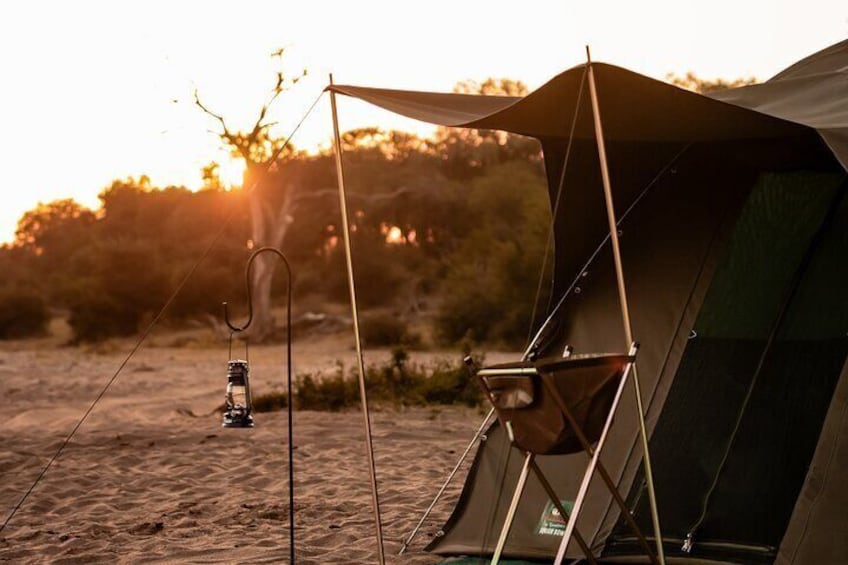 Trails camp at sunset