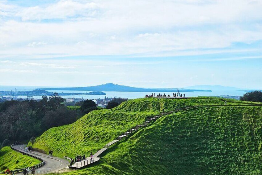 A large, well-preserved crater, some 50 metres deep, is contained within the summit cone.Mount Eden, offering a breathtaking panoramic view of the city from the top. 