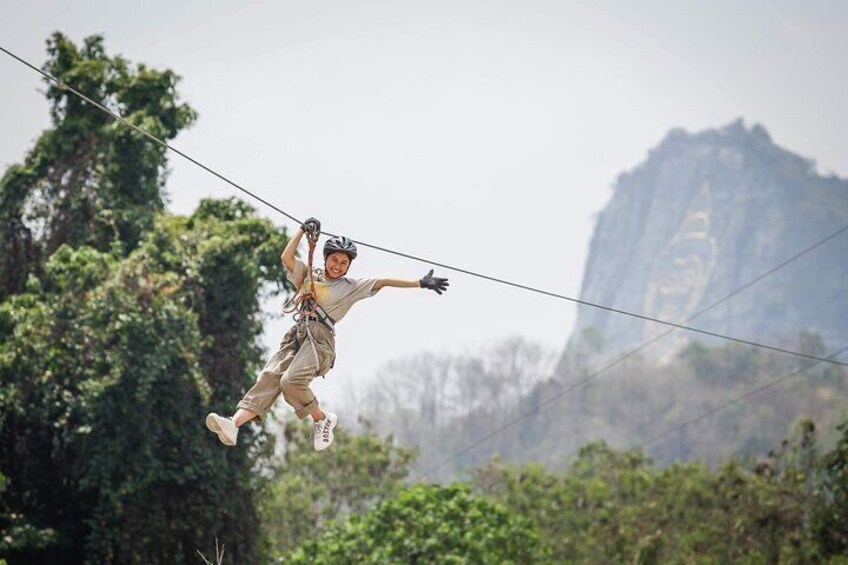 Pattaya Zipline Adventure with Buddha Mountain View