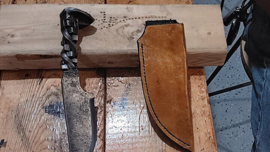 Experience to Forge a Railroad Spike Knife in Ferry Township