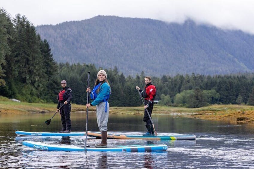 Dry-Suit Paddle board in Juneau with Mendenhall Glacier Views