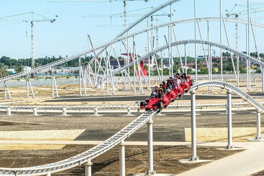 Feel the rush of speed on the world’s fastest roller coaster, Formula Rossa, only at Ferrari World Abu Dhabi. Get ready for an unforgettable adventure!