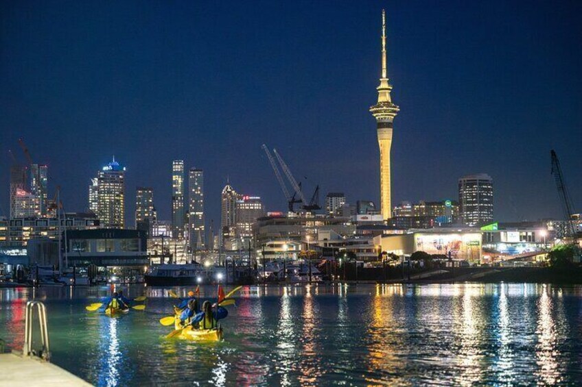 kayak with epic views of the SkyTower in Auckland