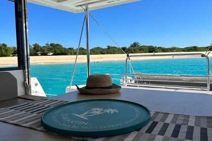 Romance at Tintamarre Gourmet Dinner and Night in Private Catamaran