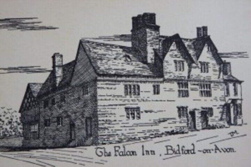 The Falcon Inn, Bidford on Avon, drawn shortly after his death