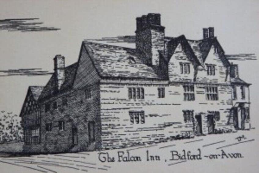The Falcon Inn, Bidford on Avon, drawn shortly after his death