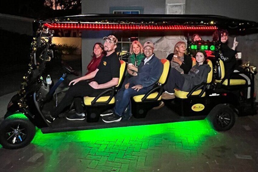 St. Augustine Nights of Lights Tour on Premium Electric Cart