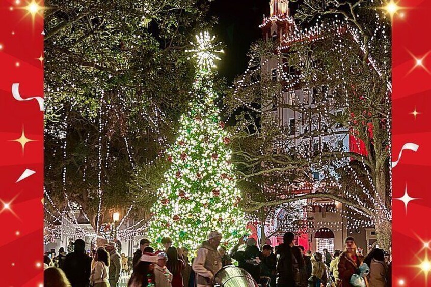 St. Augustine Nights of Lights Tour on Premium Electric Cart