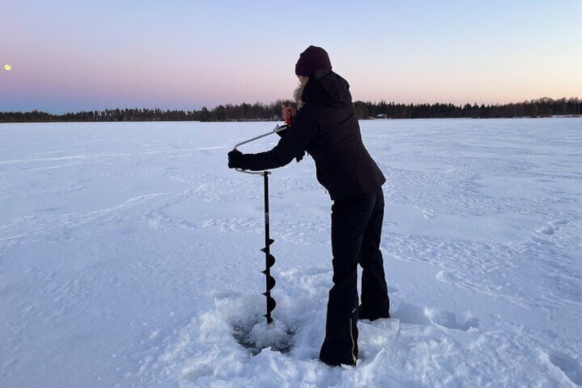 Levi: Small group ice fishing experience