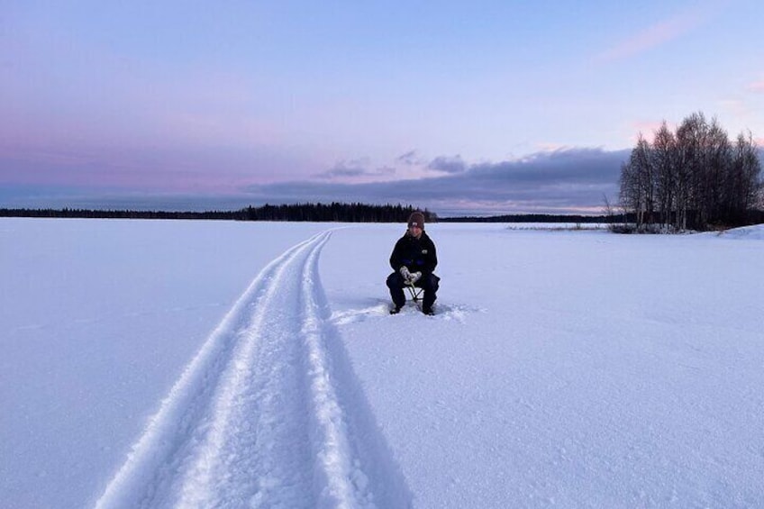 Levi: Small group ice fishing experience