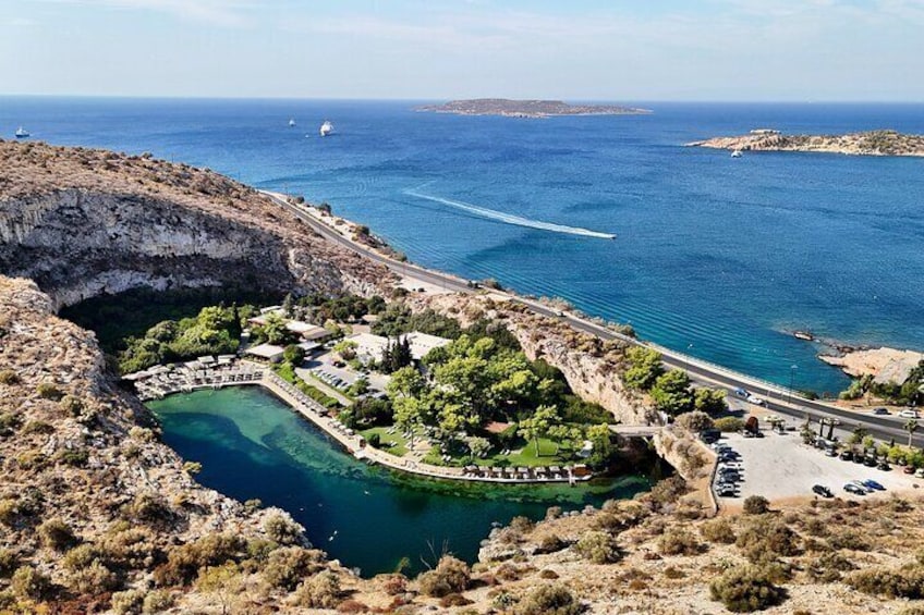 Explore the unique geological phenomenon of Lake Vouliagmenis