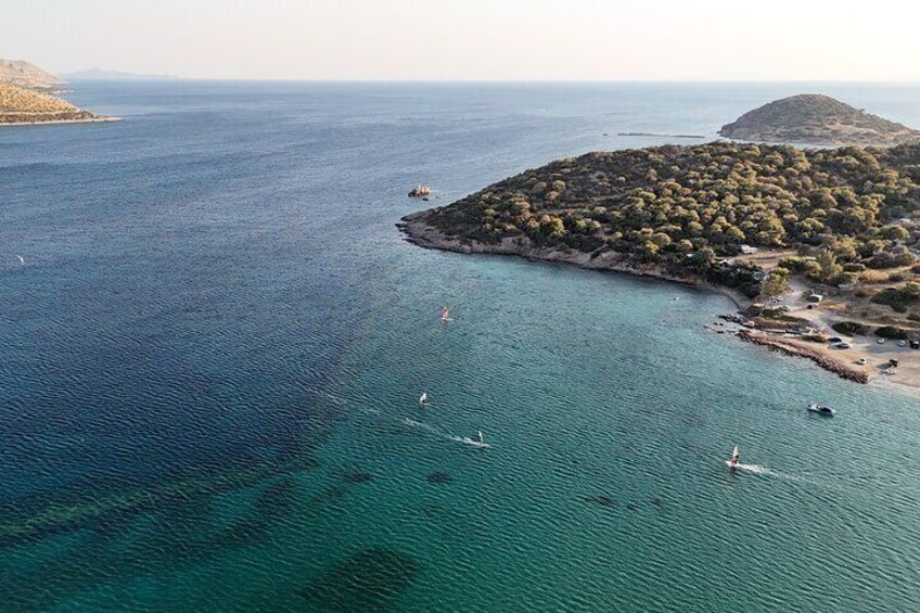 Swim at Anavyssos beach or relax at the sunbed.