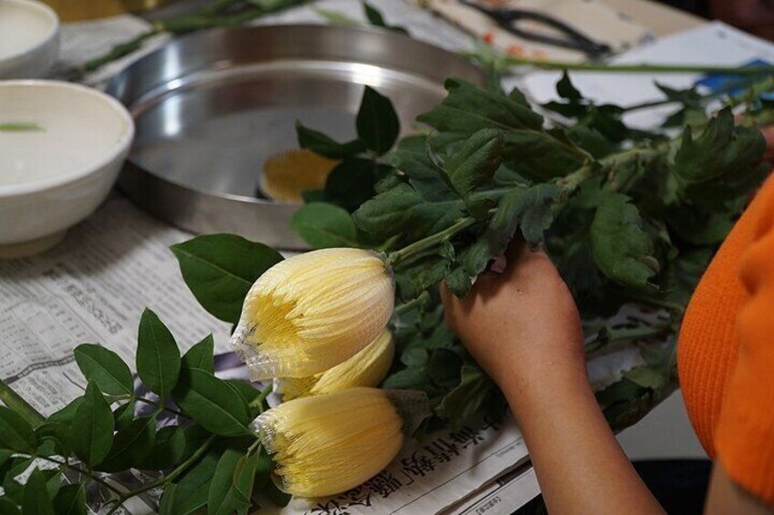 Osaka Learning Ikebana with a Sogetsu School Master