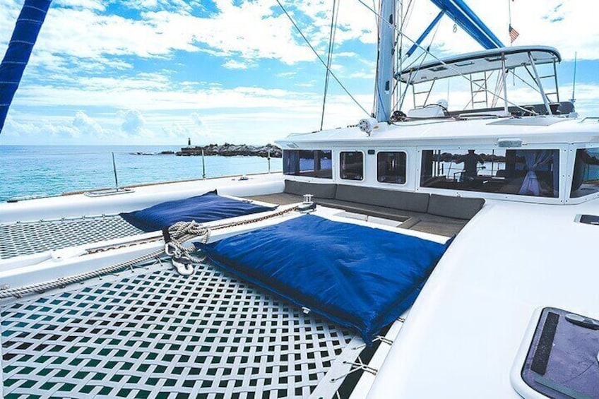 Feel the thrill of the open sea as you sail towards adventure on this luxurious catamaran