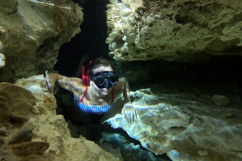 Underground Cenotes Snorkeling Tour with Mayan Snack