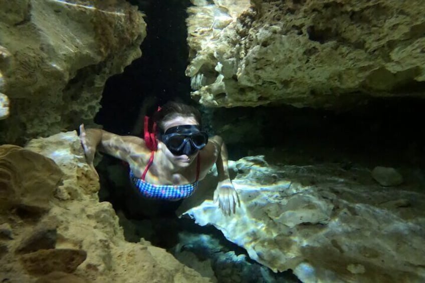 Underground Cenotes Snorkeling Tour with Mayan Snack