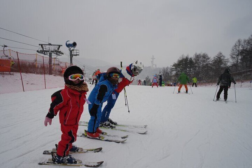 Snow skiing with National licensed Instructor in Korea