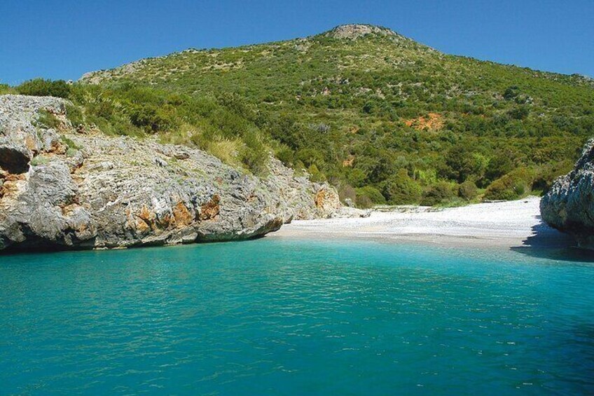 Cala Bianca, voted several times one of the most beautiful beaches in Italy.