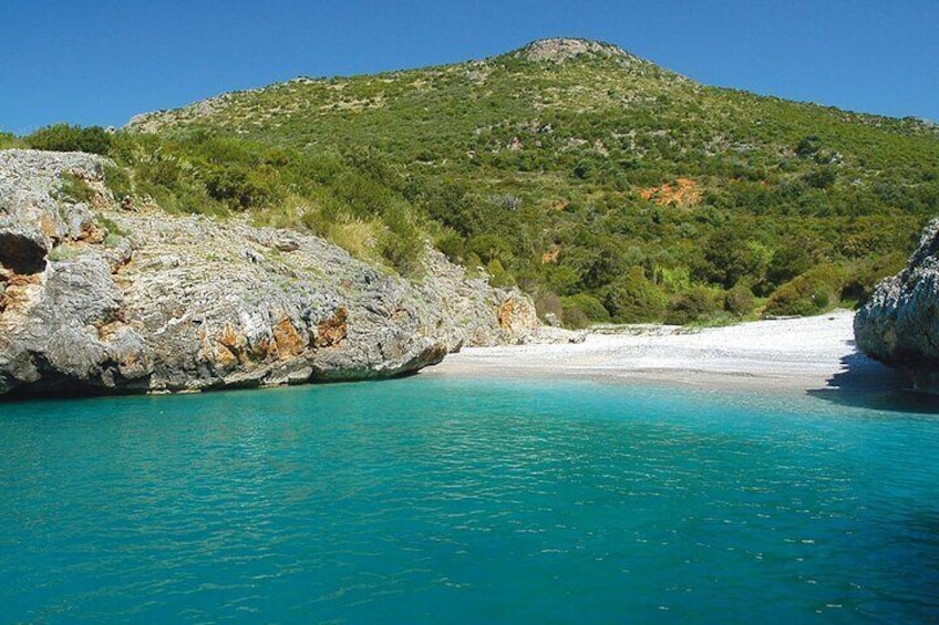Cala Bianca, voted several times one of the most beautiful beaches in Italy.