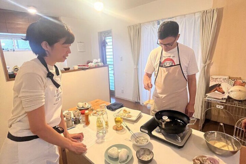 Arashiyama Veggie Kitchen: Hands-on Tempura & riceboll Cooking