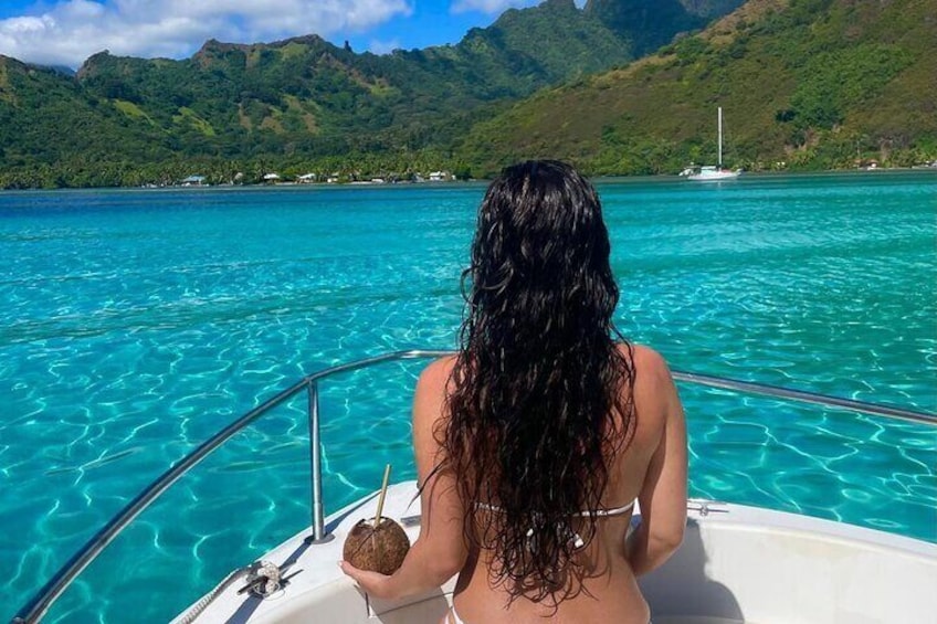 Private tour in Moorea by boat, visit and snorkeling