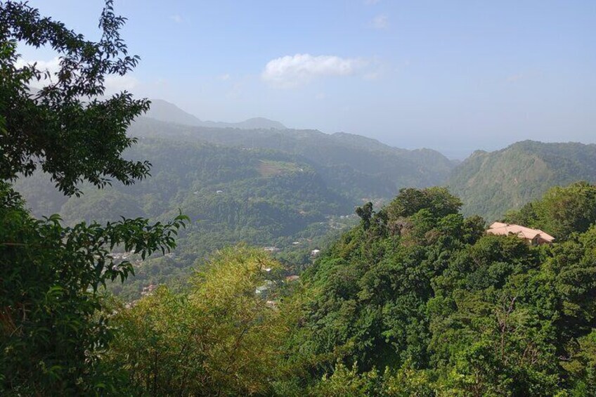 Roseau valley view: The island is very mountainous and green so view like this will b a lot on this trip