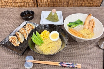 Ramen Gyoza Onigiri Japanese Cooking Class in Kyoto