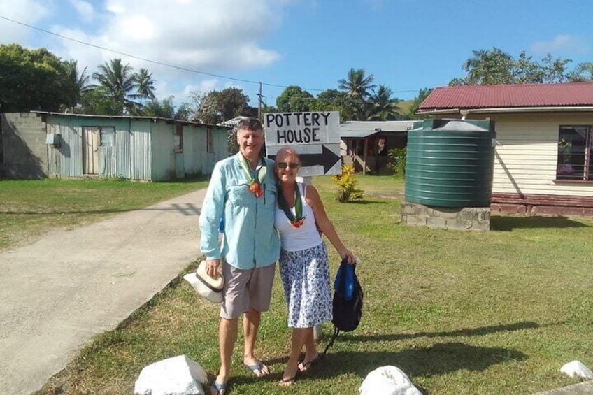 couple touring the local village 