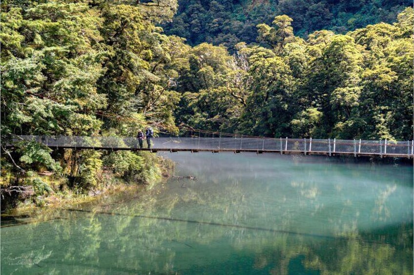 The famously photographed swing bridge over the Clinton River, Milford Track