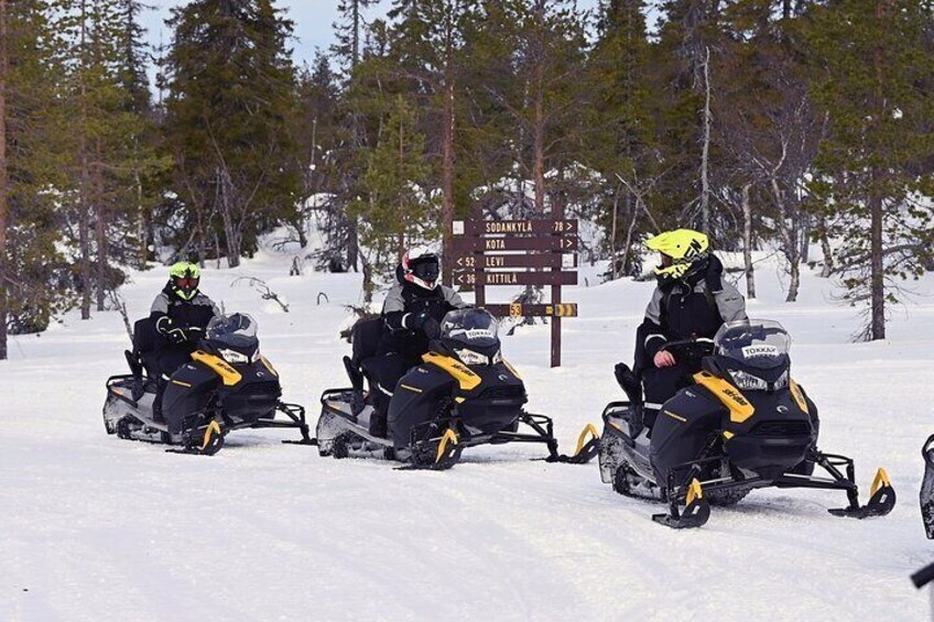 Snowmobile Rides Through Kumputunturi Fell in Kittilä, Finland 