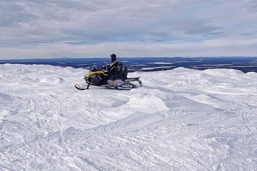 Snowmobile Rides Through Kumputunturi Fell in Kittilä, Finland 