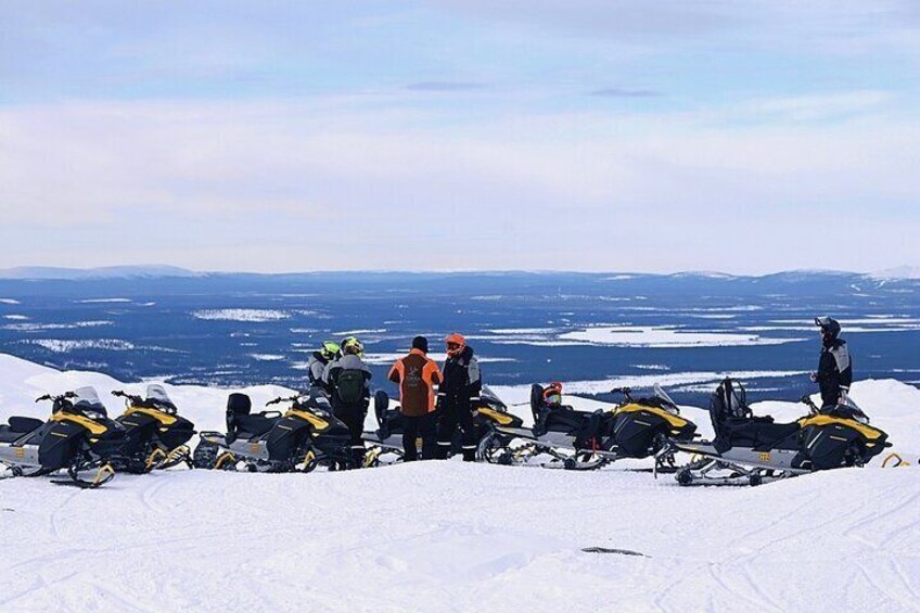 Snowmobile Rides Through Kumputunturi Fell in Kittilä, Finland 