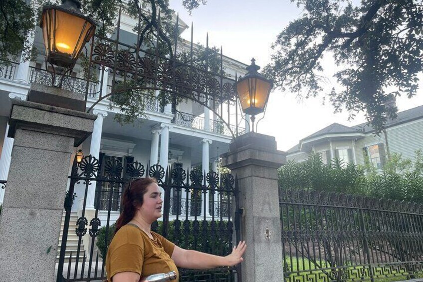 Tour Guide Kelsey on tour in the Garden District